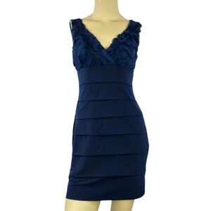 SWEET STORM Bodycon navy blue cocktail party career dress. Women's Medium